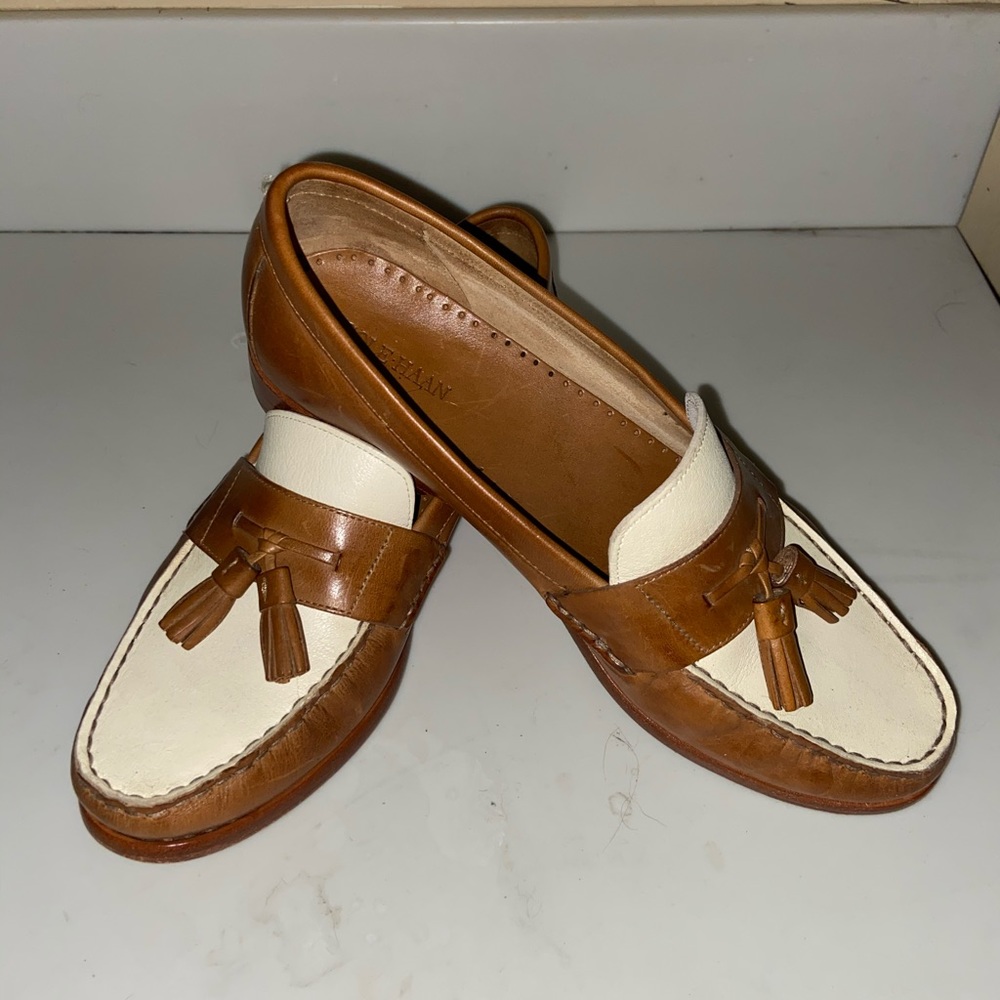 Cole Haan Brown and Cream Loafers